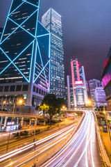 Fototapeta na wymiar Hong Kong city at night, Central district.