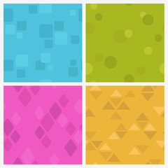 Funny colorful seamless pattern set.