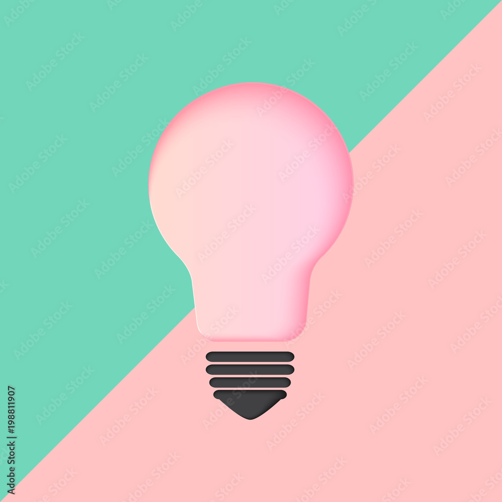 Poster light bulb creative idea concept icon with minimal style.vector illustration.
