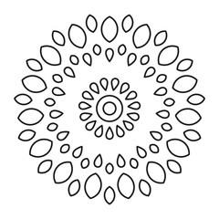 Simple Mandala. Round Element For Coloring Book. Black Lines on White Background. Abstract Geometric Ornament. Vector.