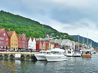 Washable wall murals City on the water Norway-embankment in Bergen