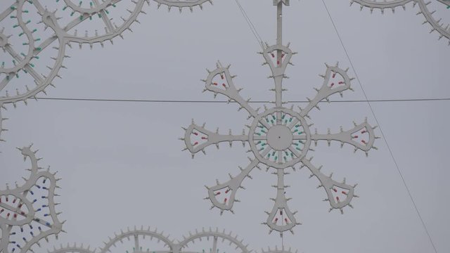 Close up of street Christmas light 