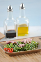 salad from sea cabbage chuka, octopus