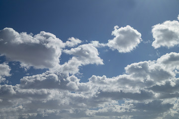 Fototapeta na wymiar Celestial landscape with white cloud