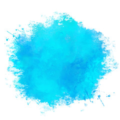 Watercolor blue paint stain