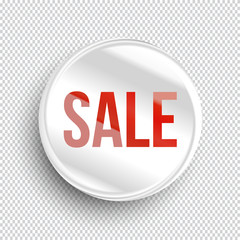 SALE circle banner on transparent background. Vector illustration.