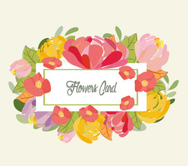 Bouquet of flowers. Floral frame.. Greeting card with flowers