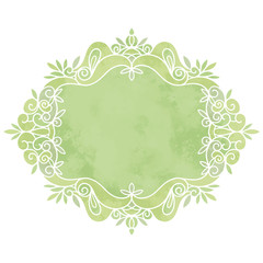 Hand painted watercolor mirror in vintage frame