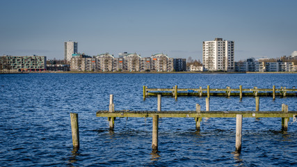 Paterswoldsemeer in Groningen with a jetty in the front