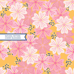 Cherry Blossom Pattern,Floral Seamless Pattern