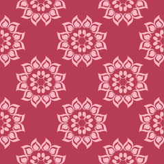 Red floral seamless pattern