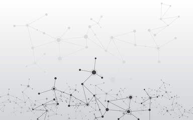 Abstract background connecting innovation dots and line communication concept