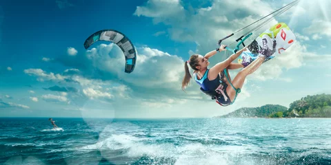 Gordijnen kitesurfing © VIAR PRO studio