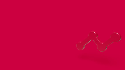 3D Icon of graphic isolated on a red background.