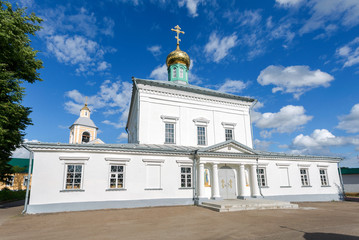 Fototapeta na wymiar Temple of the Descent of the Holy Spirit on the Apostles in Borovichi, Russia