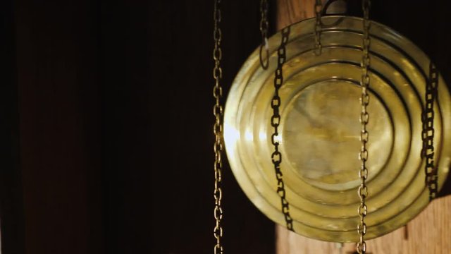 Metal pendulum of antique floor clocks