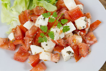 tomate et mozzarella