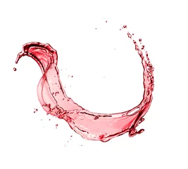 Wandcirkels aluminium Red wine abstract splash shape on white background © Jag_cz