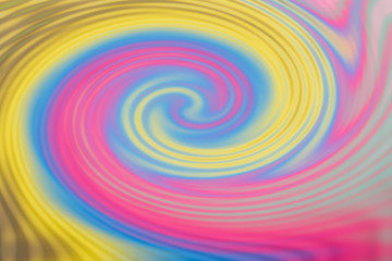 Abstract background of swirl or spiral, soft pastel colors - pink, yellow, blue