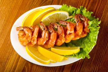 Grilled prawns