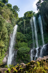 Fototapeta premium Cascade of Lemukih waterfall on Bali