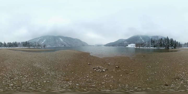 VR 360 winter lake in austria