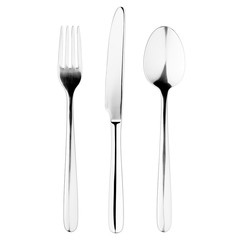 fork, knife, spoon, cutlery on white background, isolated, clipping path