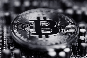 bitcoin silver black and white