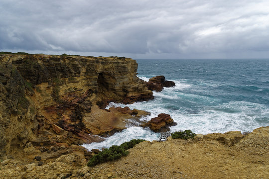 Felsk&uuml;ste am Atlantik im Parque Natural do Sudoeste Alentejano e Costa Vicentina, Algarve, Portugal, Europa