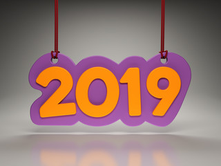      New Year 2019 - 3D Rendered Image 