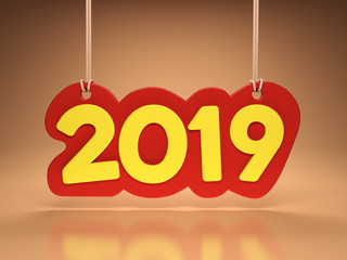      New Year 2019 - 3D Rendered Image 