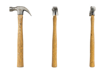 old claw hammer seen from three sides