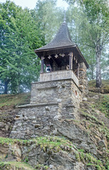Detail of Prislop Monastery from Hunedoara County, Romania and Arsenie Boca grave
