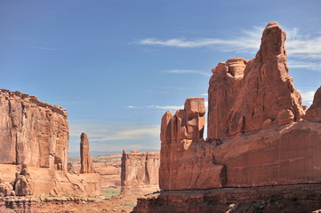 USA. Arches National Park. Stone wall