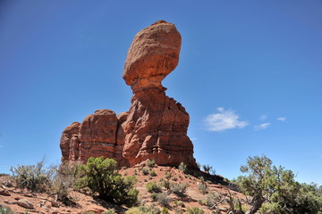 USA. Arches National Park. Balancing stone