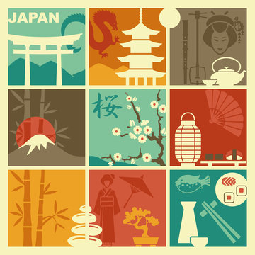 Japan icons. Vector illustration