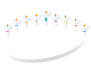 Hanukka jewish holiday background with menora and candles
