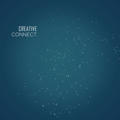 Abstract polygonal connection science and technology vector design