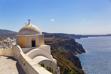 Fototapeta na wymiar View of the island of Santorini, Greece