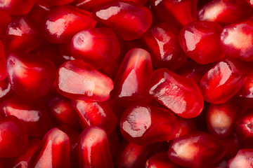 pomegranate background, seeds macro