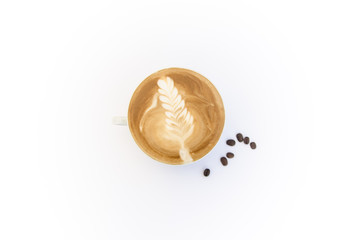 Espresso coffee on white background