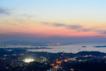 火の山公園から見る夕暮れ