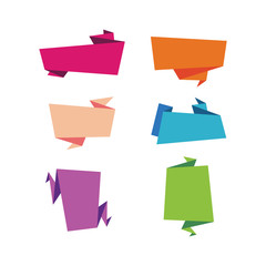 set of flat vector ribbons banners isolated on white background