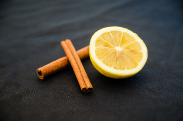 Lemon and cinnamon ready for tea