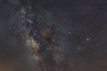 Starry night sky, Milky way galaxy with stars and space dust in the universe, Long exposure...
