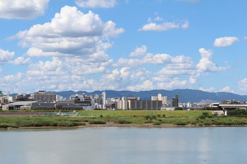 Obraz premium 雲と風景