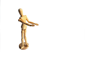 Wooden figure isolated on white background