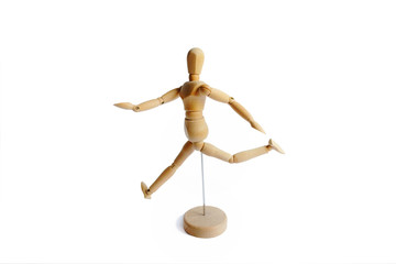 Wooden figure isolated on white background