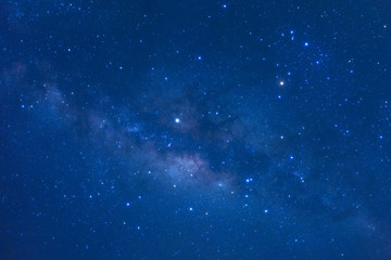 Milky way galaxy with stars and space dust in the universe, Long exposure photograph, with grain.