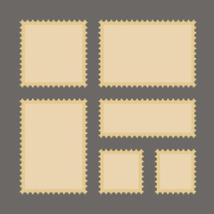A set of postage stamps vintage, vector flat. Vector templates isolated